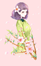 惠州插画师哈皮黑儿的面膜插画作品