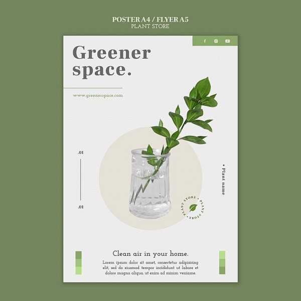 绿色植物ins风海报
