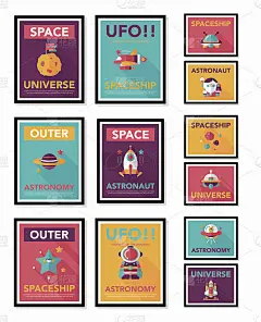 空间海报横幅平面设计背景集，eps10