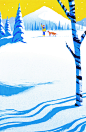 animal animation  greeting japan Landscape Nature nostalgic snow Sunrise winter