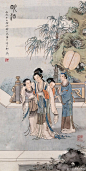  【 谢之光 《仕女图》 】谢之光（1900--1976），初名廷川，署东山后裔，后易名之光，室名栩栩，浙江馀姚人。上海美术专科学校毕业。曾任南洋烟草广告公司美术员，九福公司美术主任，上海中国画院画师。早年善画月份牌年画。擅长人物、鸟兽、花卉等，尤擅仕女画，笔法采中西之长，别具一格。