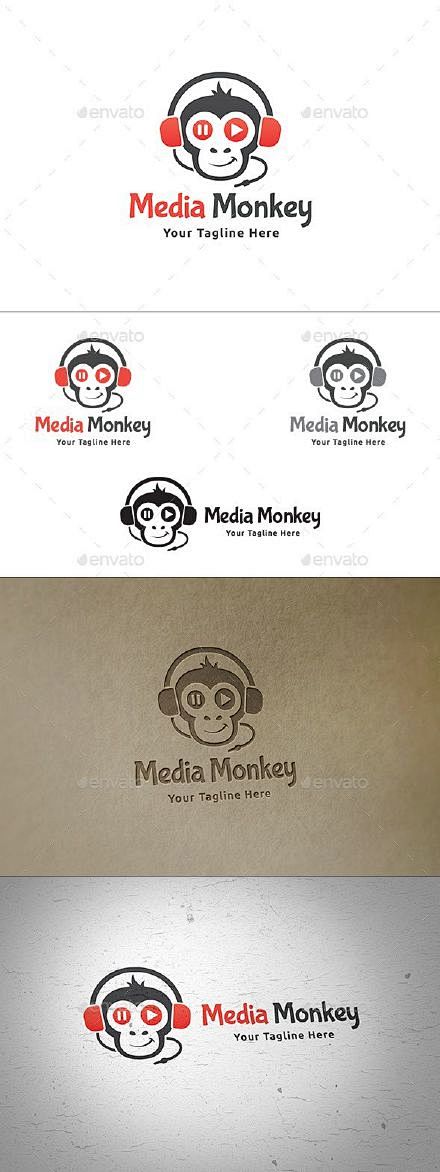 一组以猴子 / 猩猩 为元素的logo设...