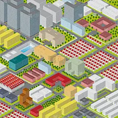 一个现代化的大城市了炫彩矢量图示