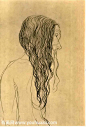 老女人肖像，右侧面 - Profil of an old woman heading right