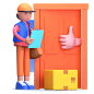 送货上门 3D 插图