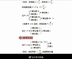 中考物理公式大全平时公式老记不住的同学快码走收着 ​​​​