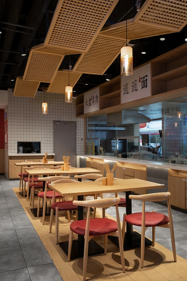 188㎡味道长安（奥克斯店）,工业风+原木设计 | 紫牛餐饮空间设计-建e室内设计网-设计案例-花瓣网