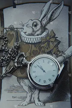 兔复古时钟复古壁纸