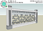 中式花纹栏杆围墙模型图片