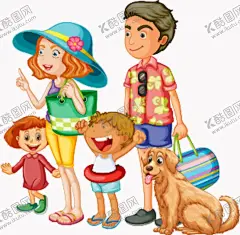 四口人家人 【酷图网】插画,卡通,幸福一家人,卡通人物,手绘素材,人物饰品,设计,动漫动画