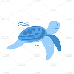 简单,儿童,夏天,海洋,矢量,酷,分离着色,动物插画,扁平化设计,设计