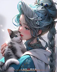 国风AI插画人物参考图集 卡通插画原画设计素材 游戏美术资源-淘宝网