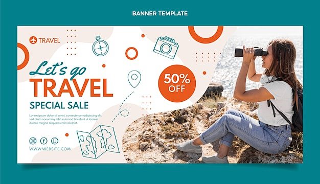 Flat design travel s...