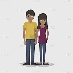 色彩斑斓的情侣卡通设计