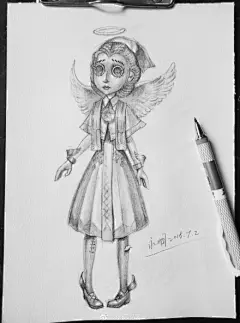 第五人格医生速写，白衣天使艾米丽-黛儿 第五人格#动漫手绘##速写# ​