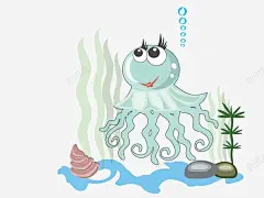 卡通水母 创意素材