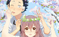#桌面##插画##壁纸#1920x1200 Koe no Katachi. Nishimiya Shōko Ishida Shōya