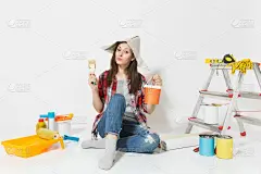 画笔,女人,公寓,壁纸,个人随身用品,白色背景,设备用品,胶水,布置,修理