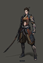 一个女孩武士 -  H007由圣日