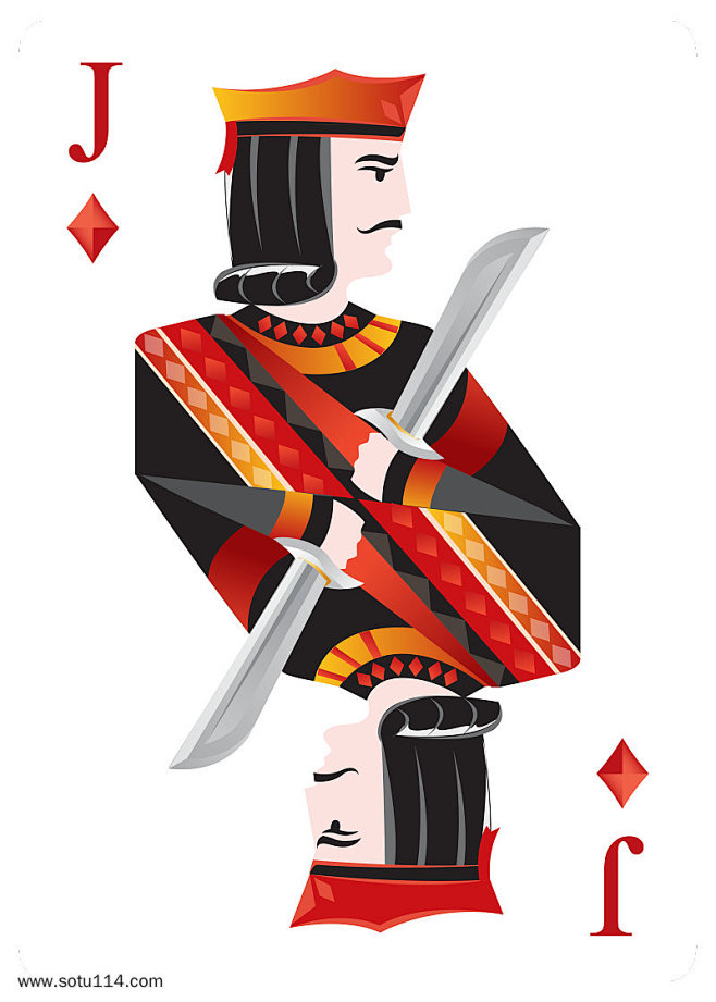 方片j扑克牌卡片