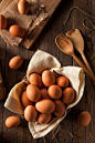 Raw Organic Brown Eggs by Brent Hofacker