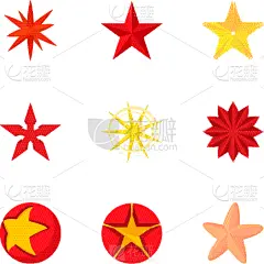 几何形状,星形,时尚,计算机图标,漫画,数字,分离着色,数字9,红色,布置