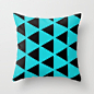 Sleyer Black on Blue Pattern Throw Pillow by Stoflab