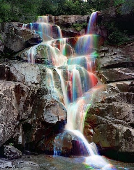 小瀑布的彩虹 ，大烟山国家公园。爱这美丽...