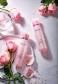 Cosmetic stilllife rose fresh cosmetics