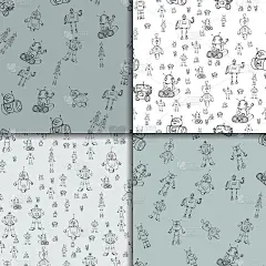 机器人涂鸦图案集