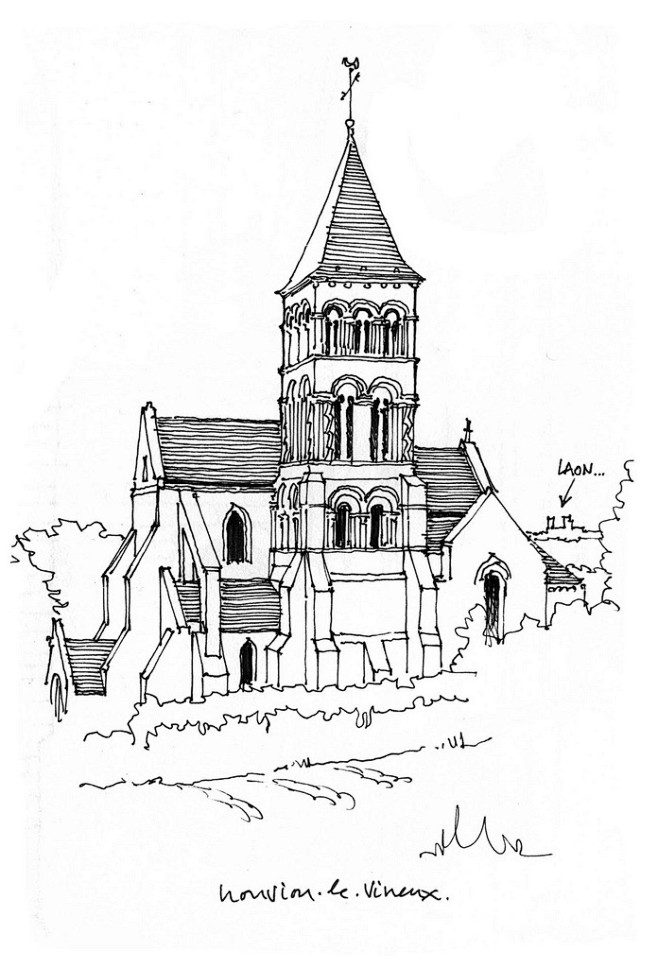 国外大师建筑手绘素描速写绘画355