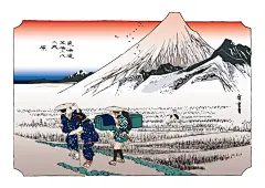 手绘时尚高端大气浮世绘风景插画