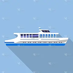 河流,扁平化设计,客船,旅行的人,计算机图标,华丽的,传统,狭窄的,休闲