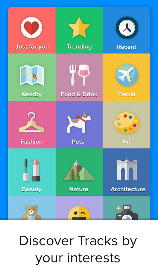 Tracks照片视频分享应用手机界面设计...