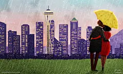 Nidhi情侣浪漫爱情插画欣赏