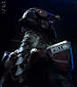 Planetary Repair Suit , Alex Senechal : Designed for operation in space and on the ground, protects the user from damaging atmospheres and hostile threats alike. 
For the game "Dissolution"
The last two images are from an alternate chest plate d