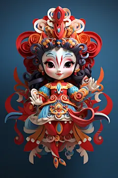 京剧人物脸谱戏曲人物模型