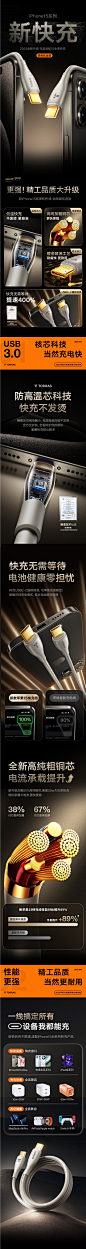 【图拉斯（TORRAS）AppleiPhone-15-Pro-Max】图拉斯-苹果15充电线usb-