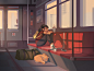 A Long Way visual development background graphic concept art light night illustration design painting environment