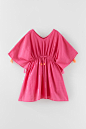 ZARA 夏装新款 童装女童 苏穗饰长衫 7084646 630-tmall.com天猫