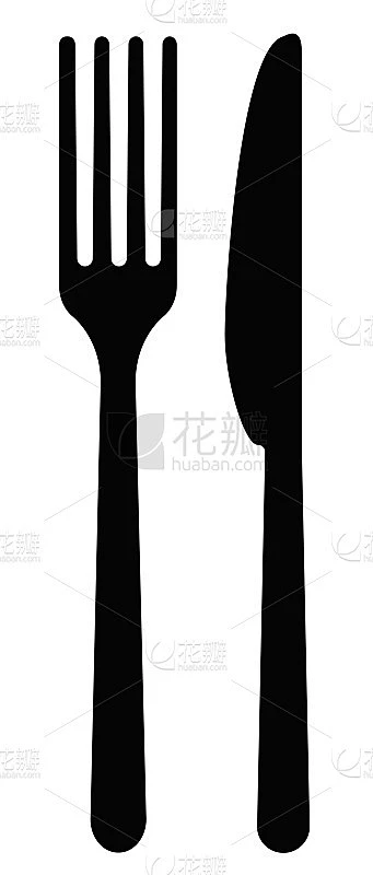 刀叉图案作为标志或图标使用的刀叉的图形说明素材-花瓣网