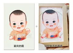 千寻设计 | 胎毛画 q版手绘头像 儿童手绘头像 宝宝头像-淘宝网