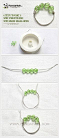 easy crafts : 4 Steps to Make a Wire Wrapped Ring with Green Beads ... | easy crafts