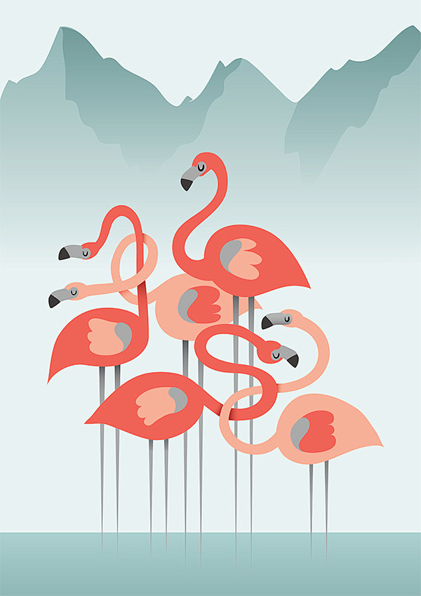 Flamingos Print : Cr...