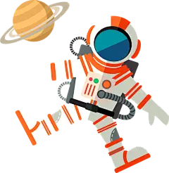 科技太空宇宙相关插画卡通宇宙飞船行星太空人火箭  (16)