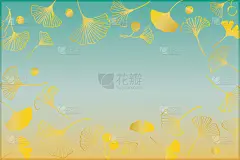 Ginkgo leaves illustration on autumn gradient back