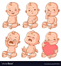 Baby emotions set Royalty Free Vector Image - VectorStock