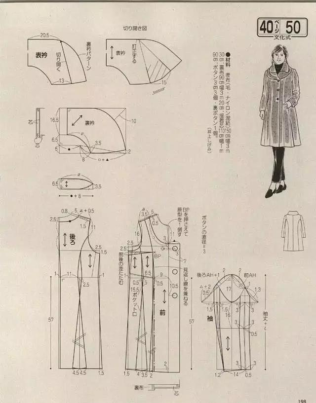 冬季动手制作一件大衣，款式超多的裁剪图分...