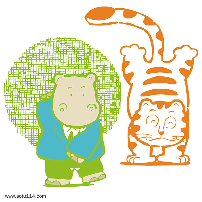 卡通河马先生与老虎