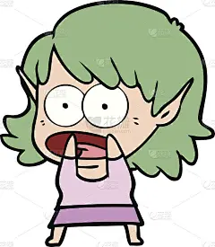 震惊的小精灵女孩